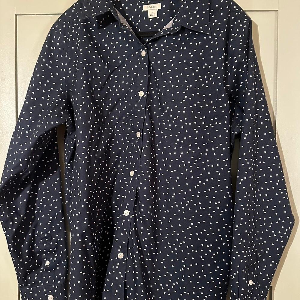 L.L. Bean Women's Long Sleeve Button Up Blouse Size Large